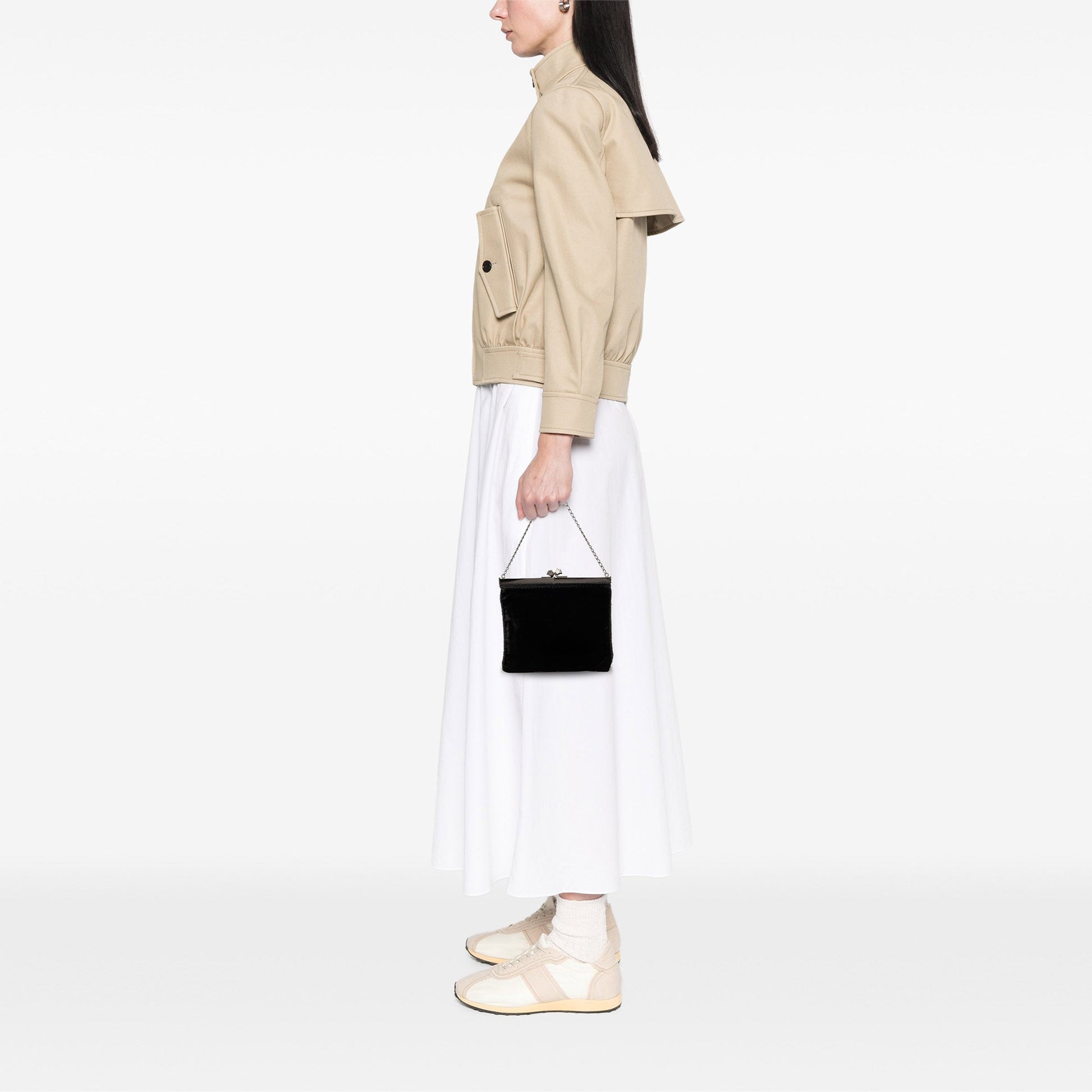 Prada Velluto Ricamo Tulip Kisslock Frame Bag