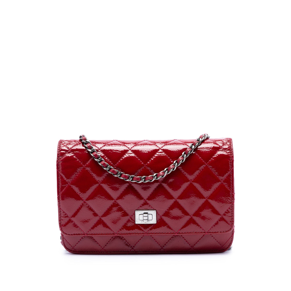 Chanel Quilted Patent Reissue 2.55 Wallet On Chain