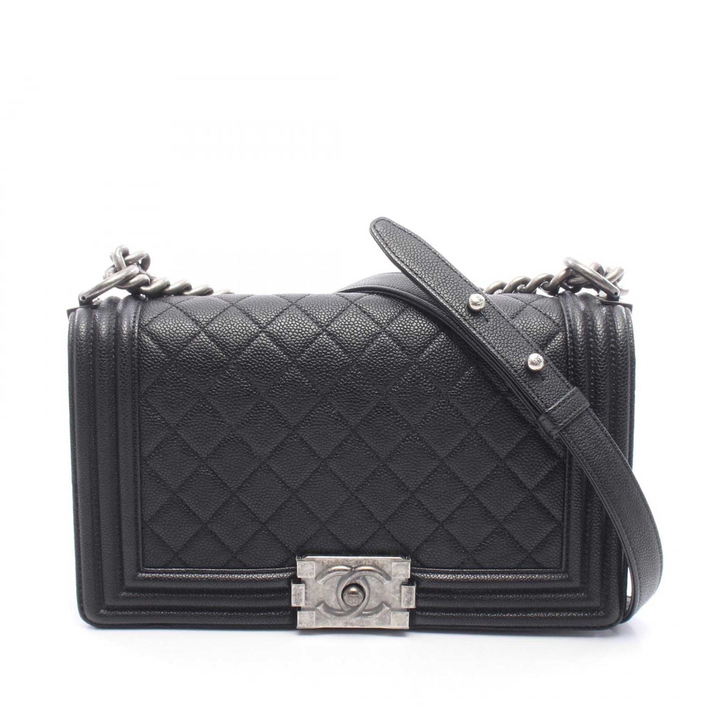 Chanel Old Medium Quilted Caviar Boy Flap