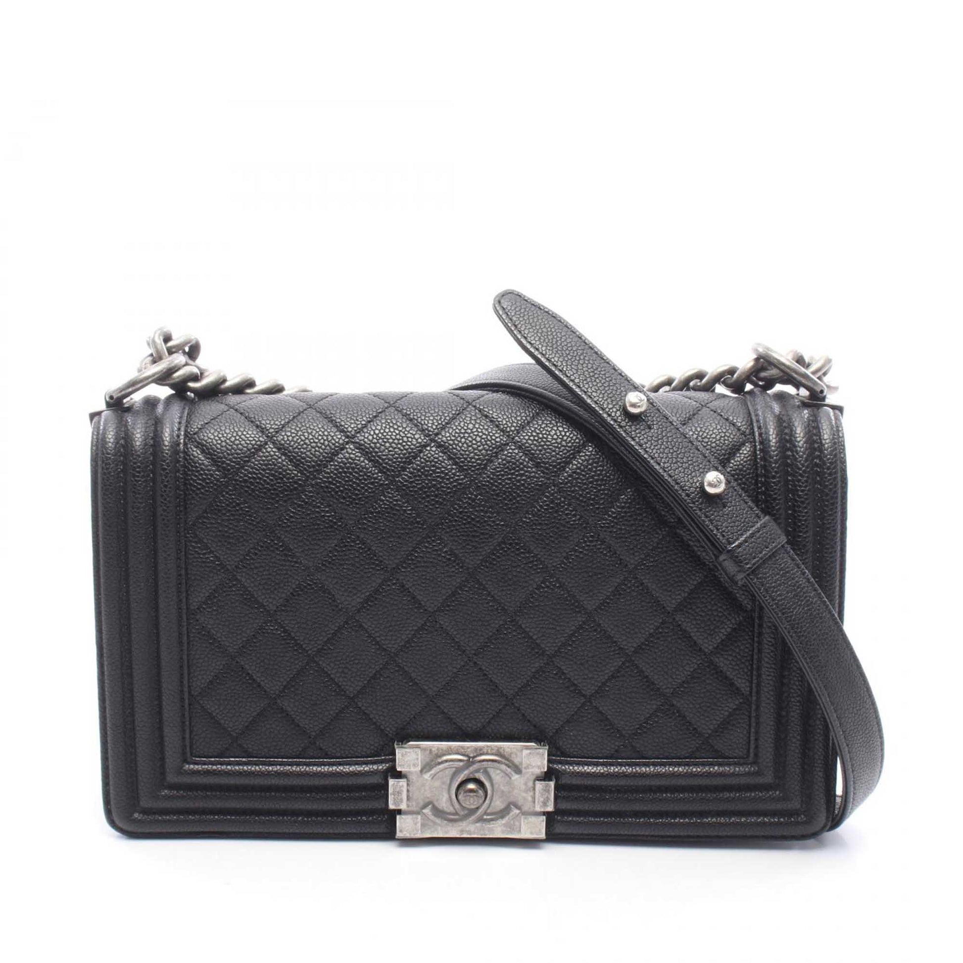 Chanel Old Medium Quilted Caviar Boy Flap