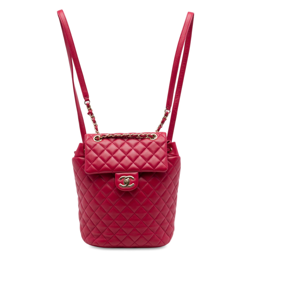 Chanel Mini Quilted Lambskin Urban Spirit Backpack — Red