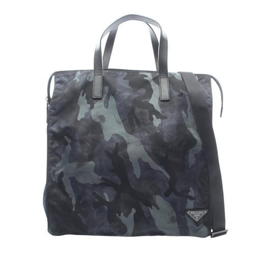 Prada Tessuto Camouflage Satchel — Blue