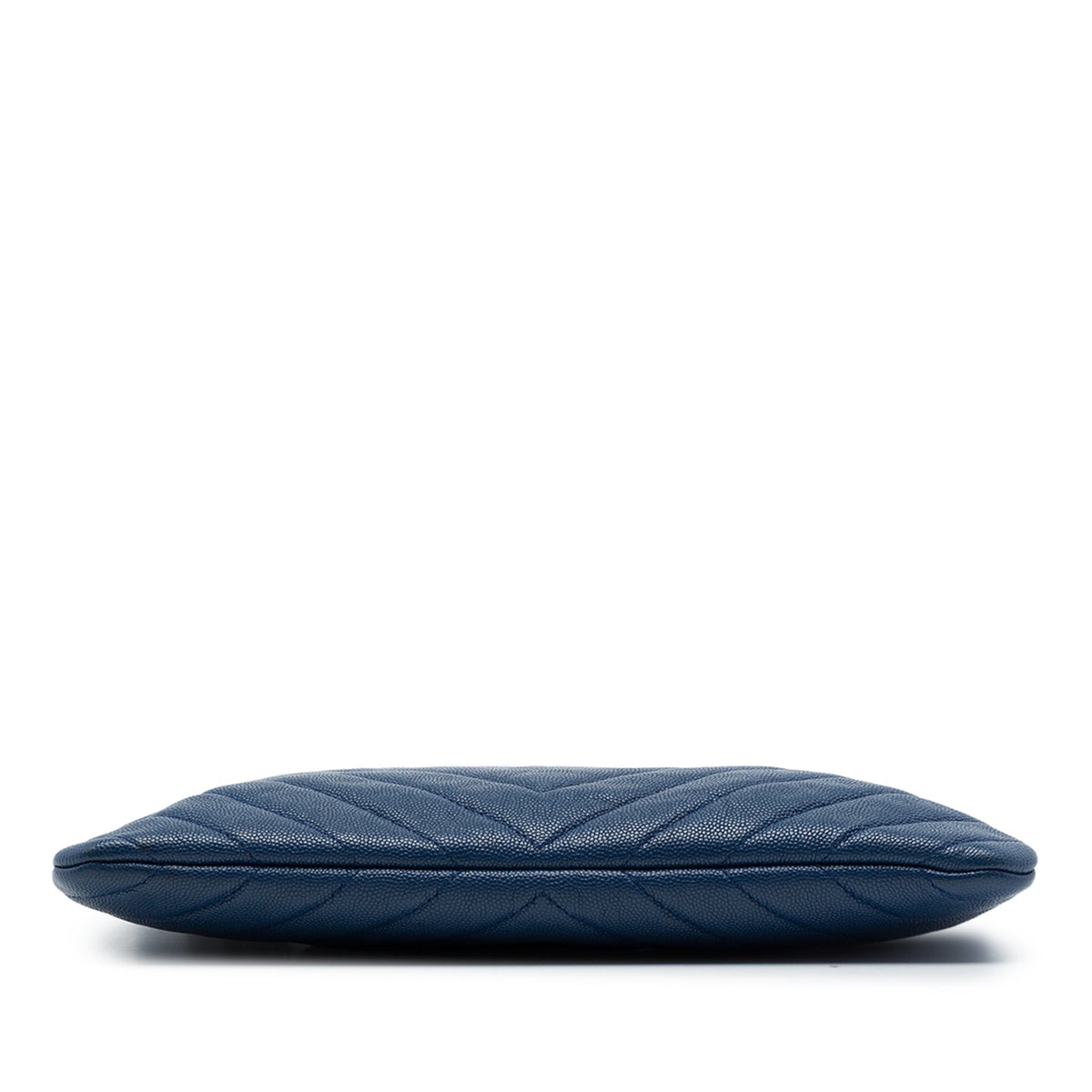 Chanel Medium Chevron Caviar Ancient Greek Charms O Case Clutch — Blue