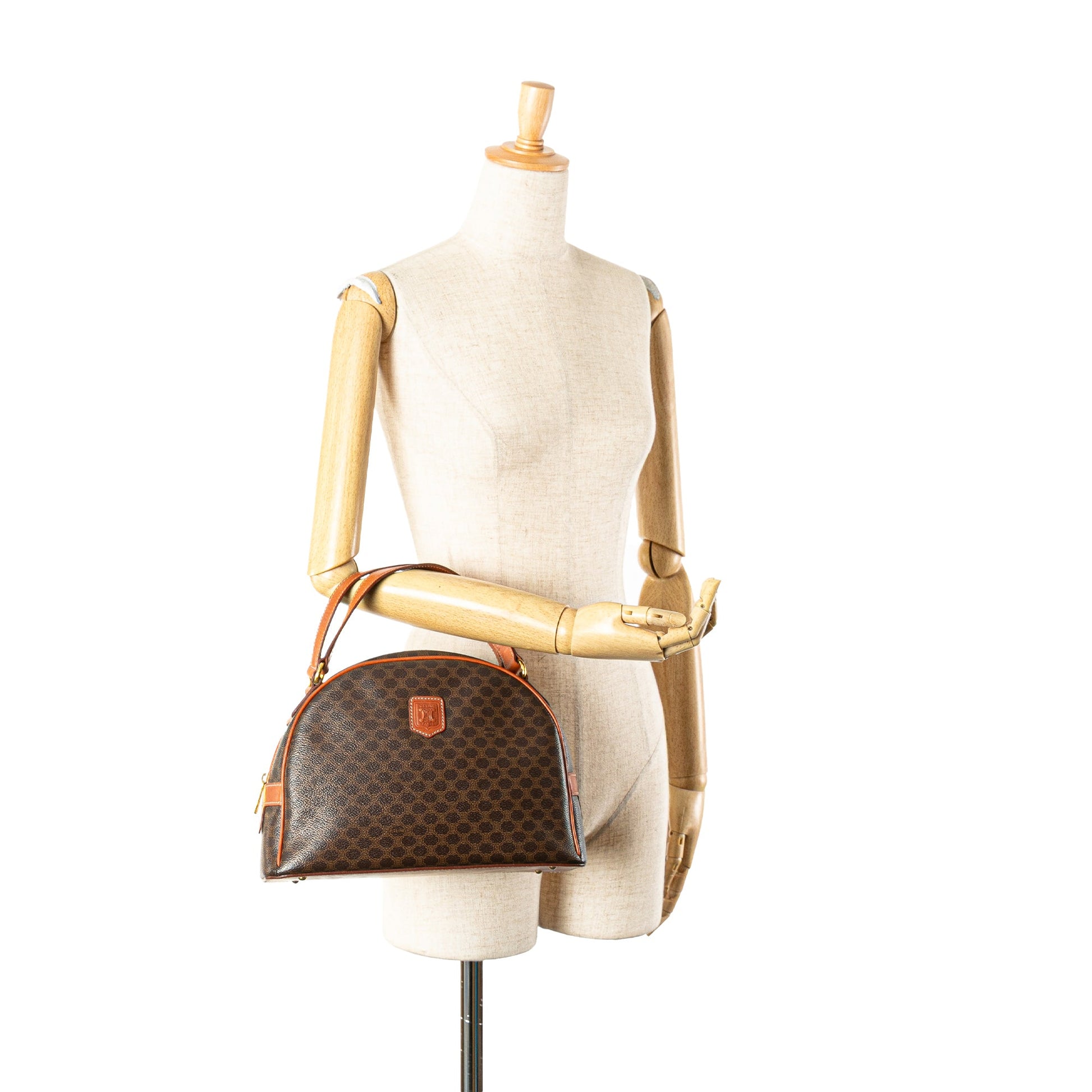 Celine Macadam Coated Canvas Handbag