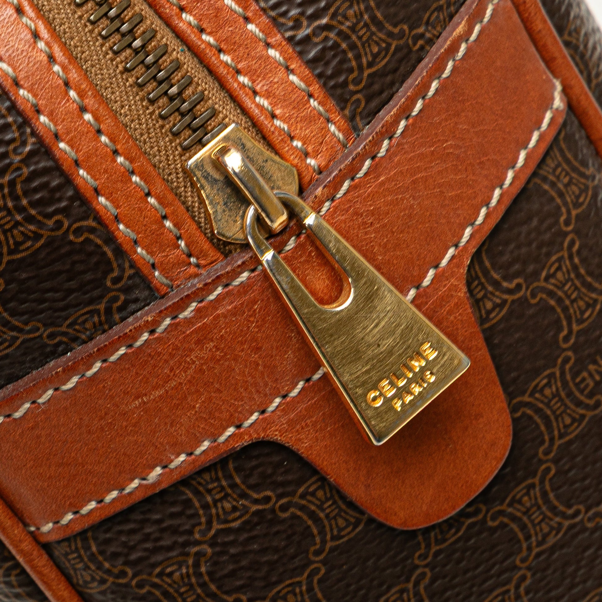 Celine Macadam Coated Canvas Handbag