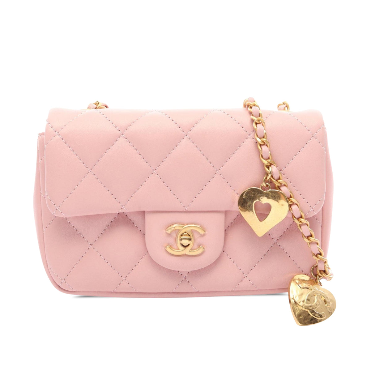 Chanel Mini Quilted Lambskin Heart Charms Flap