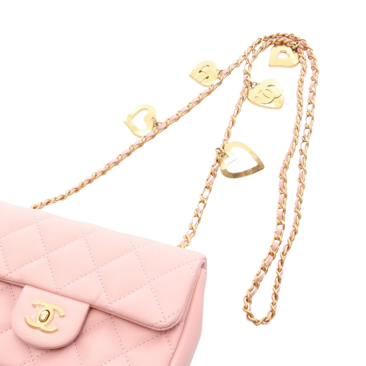 Chanel Mini Quilted Lambskin Heart Charms Flap