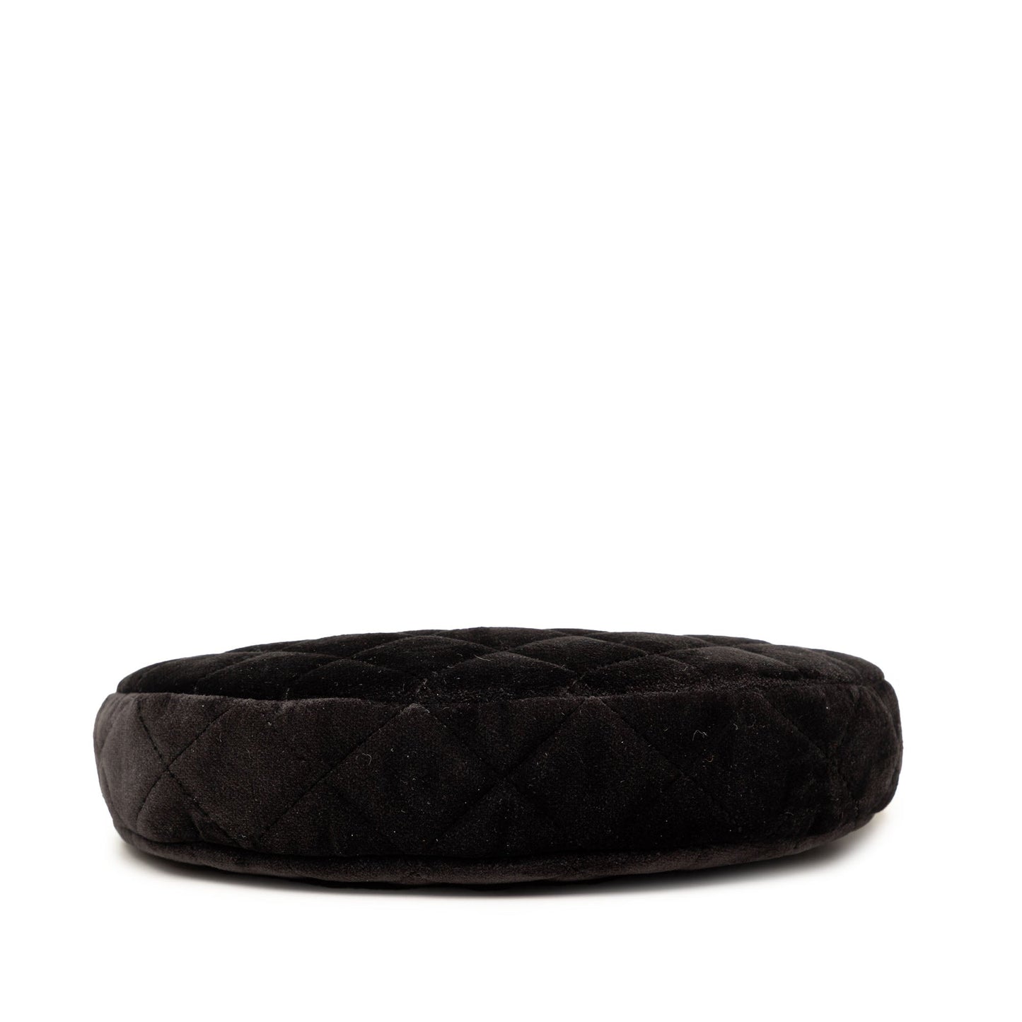 Chanel CC Quilted Velour Half Moon Chain Crossbody