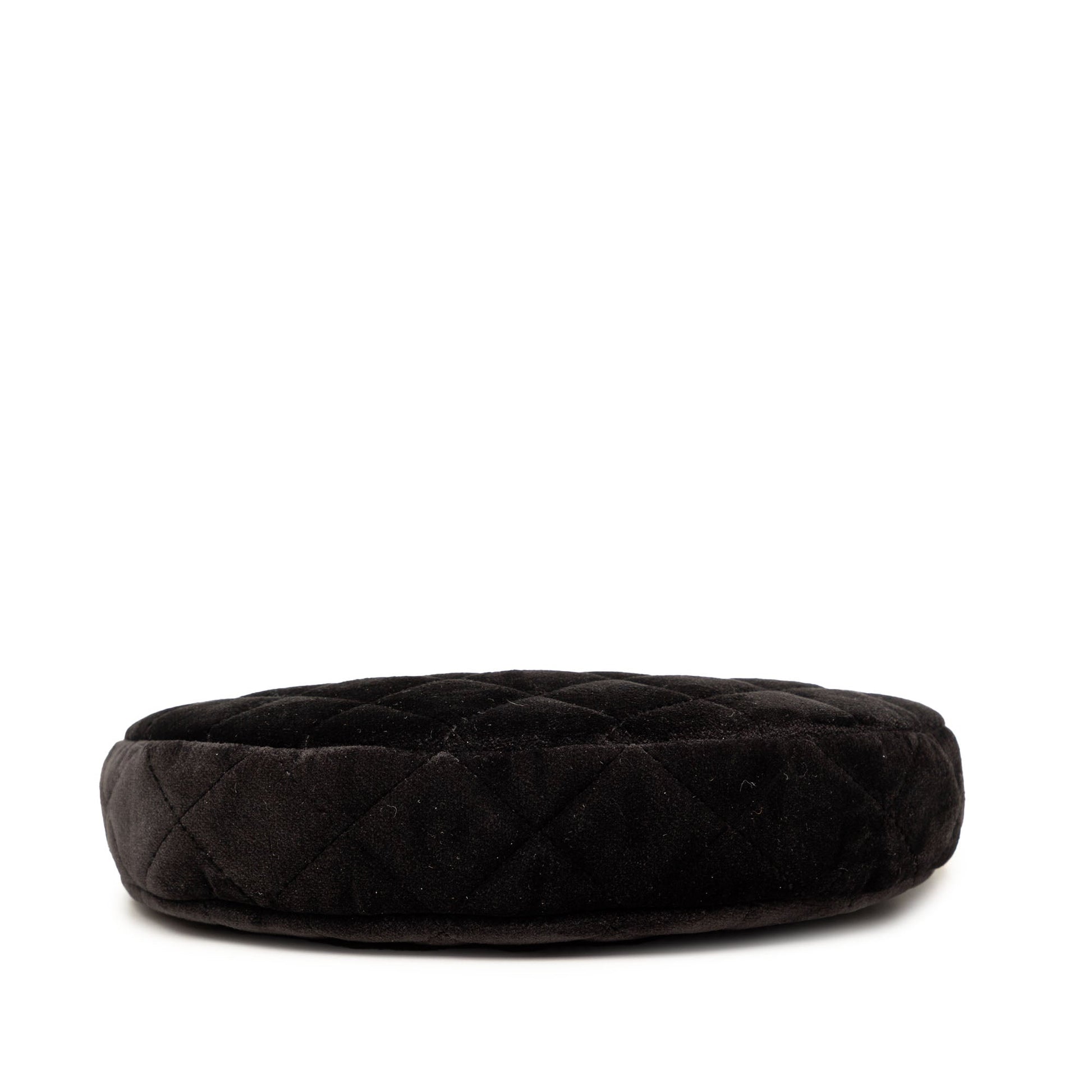 Chanel CC Quilted Velour Half Moon Chain Crossbody