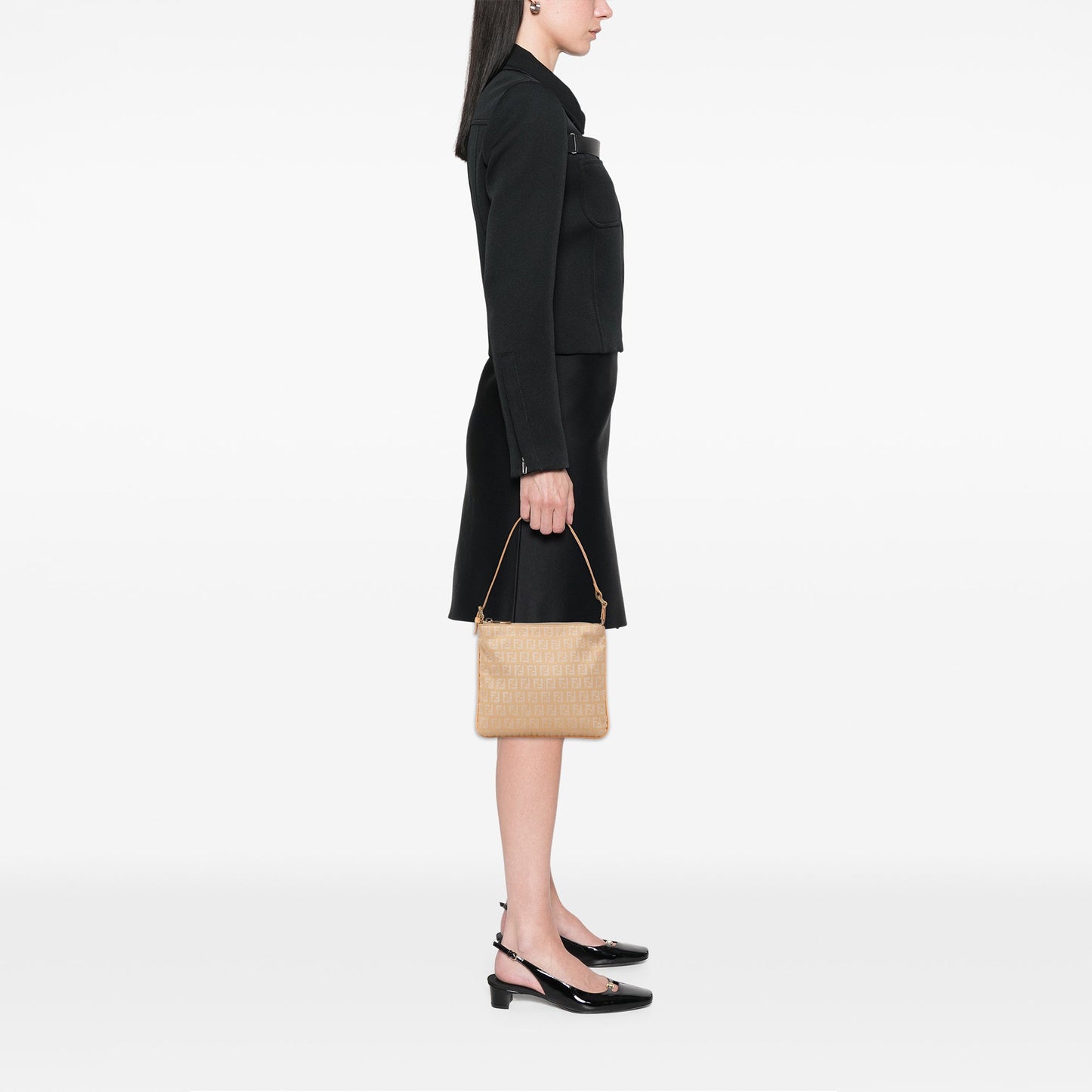 Fendi Zucchino Canvas Shoulder Bag
