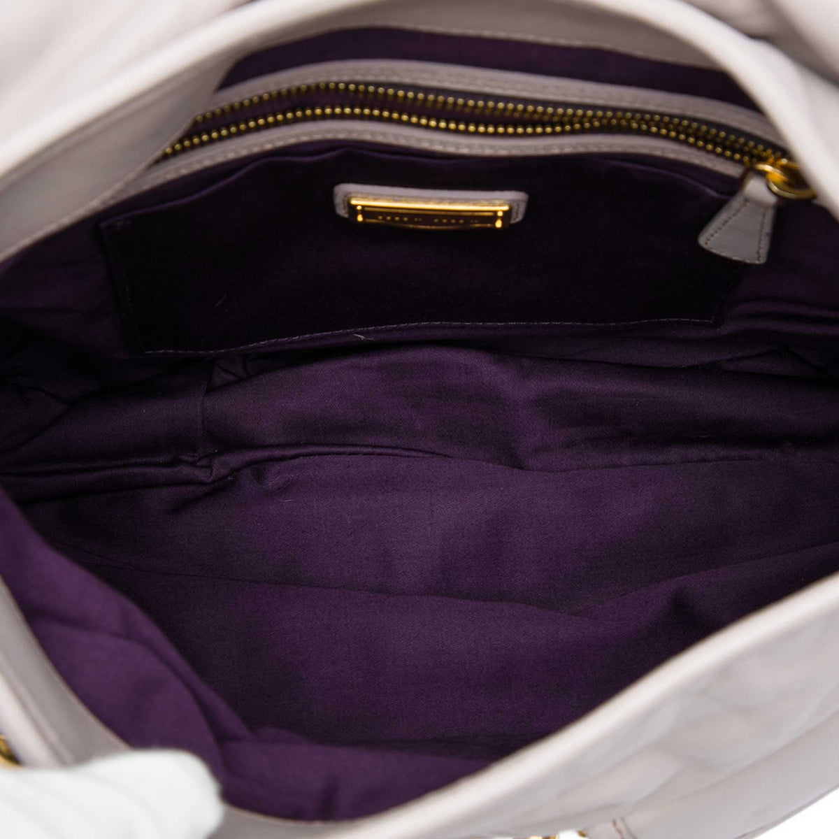 Miu Miu Matelasse Nappa Coffer Satchel — Gray