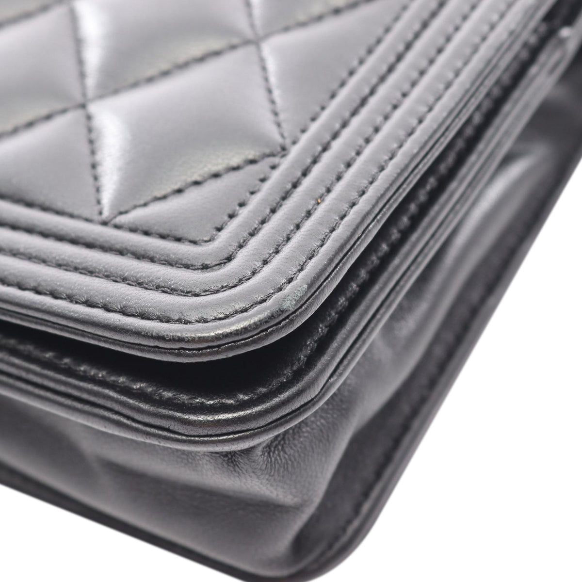 Chanel Quilted Lambskin Boy Wallet On Chain