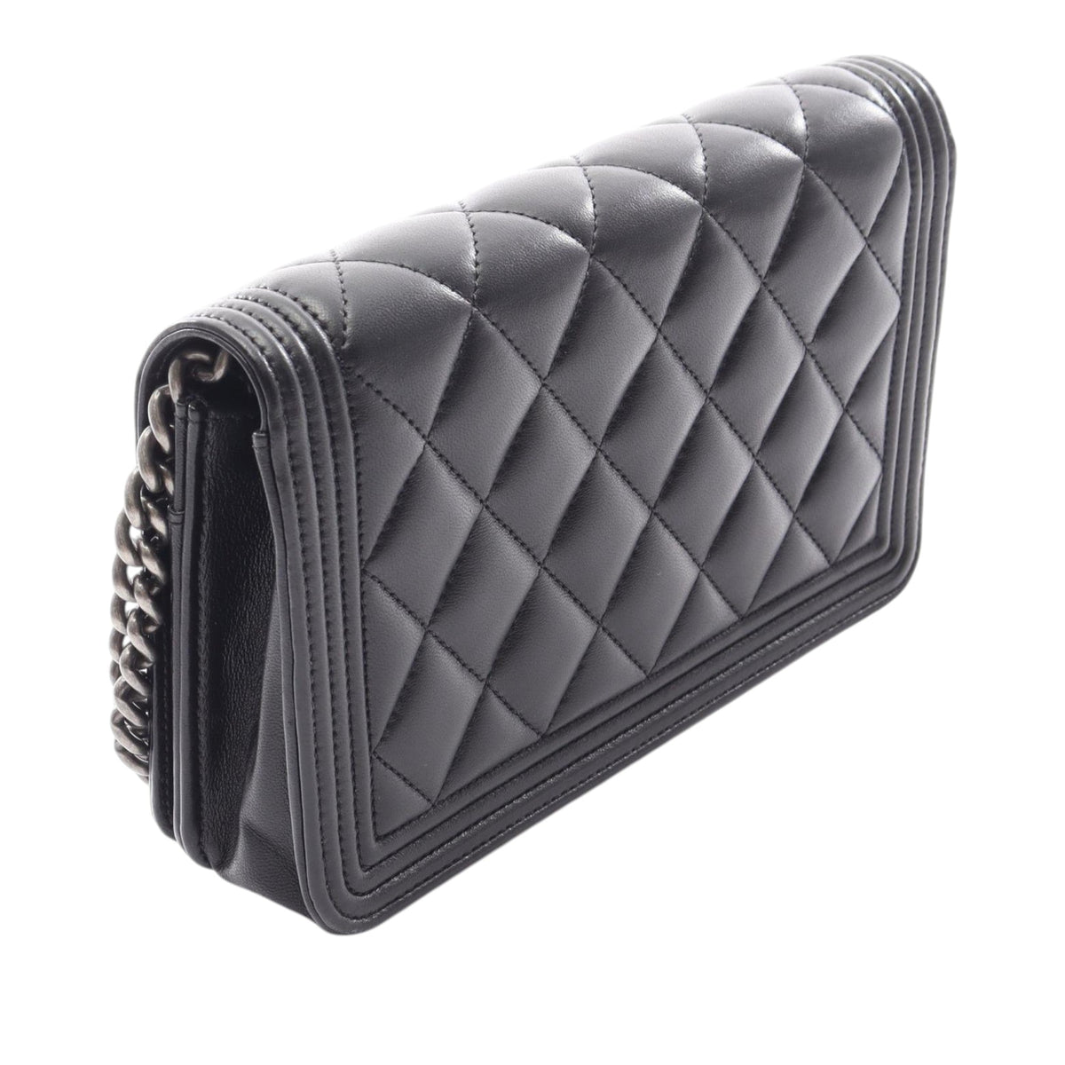 Chanel Quilted Lambskin Boy Wallet On Chain