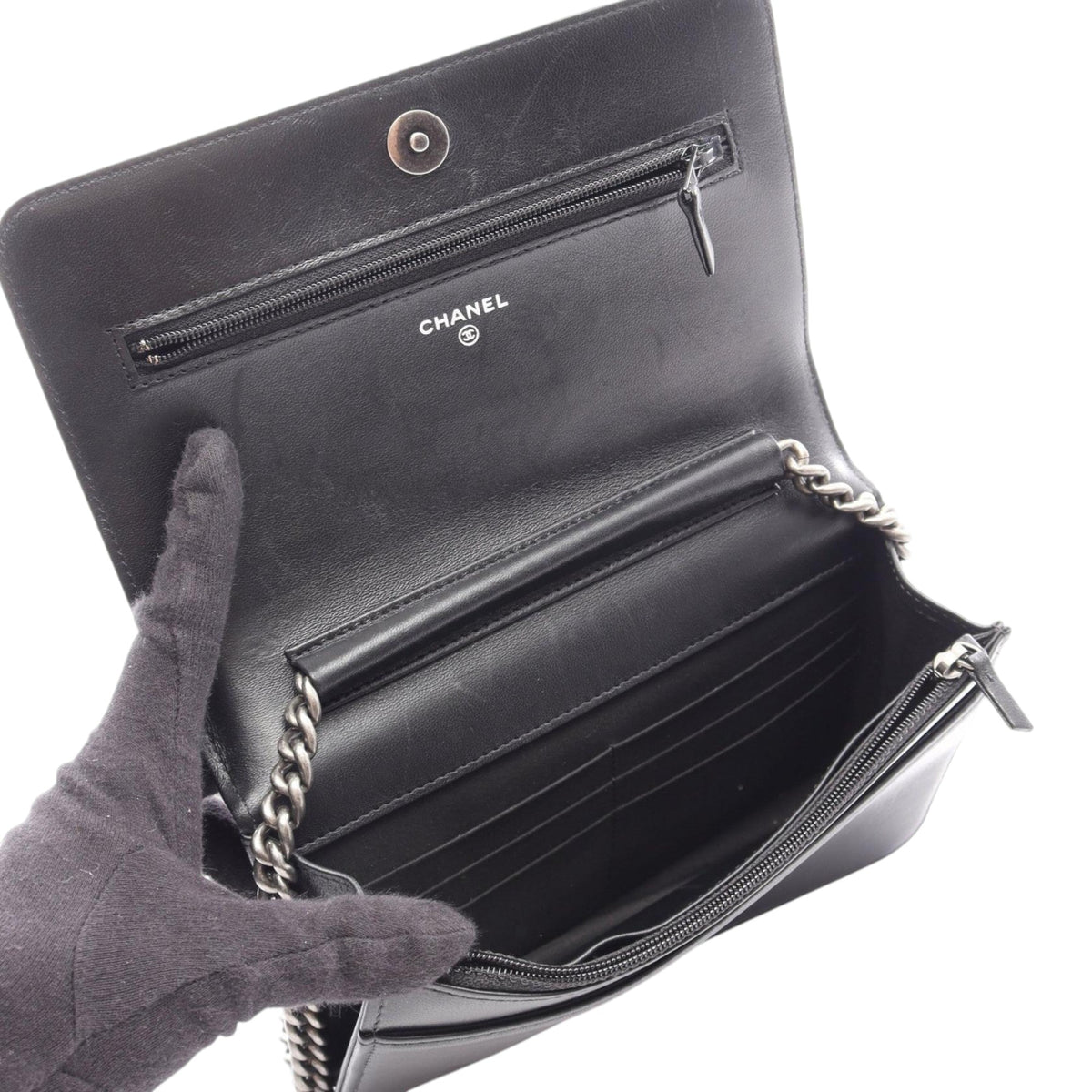 Chanel Quilted Lambskin Boy Wallet On Chain