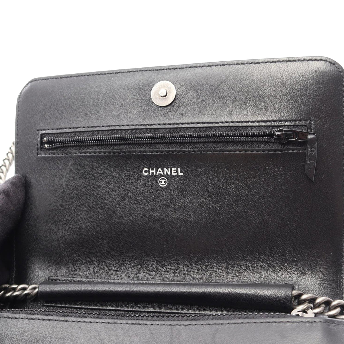 Chanel Quilted Lambskin Boy Wallet On Chain