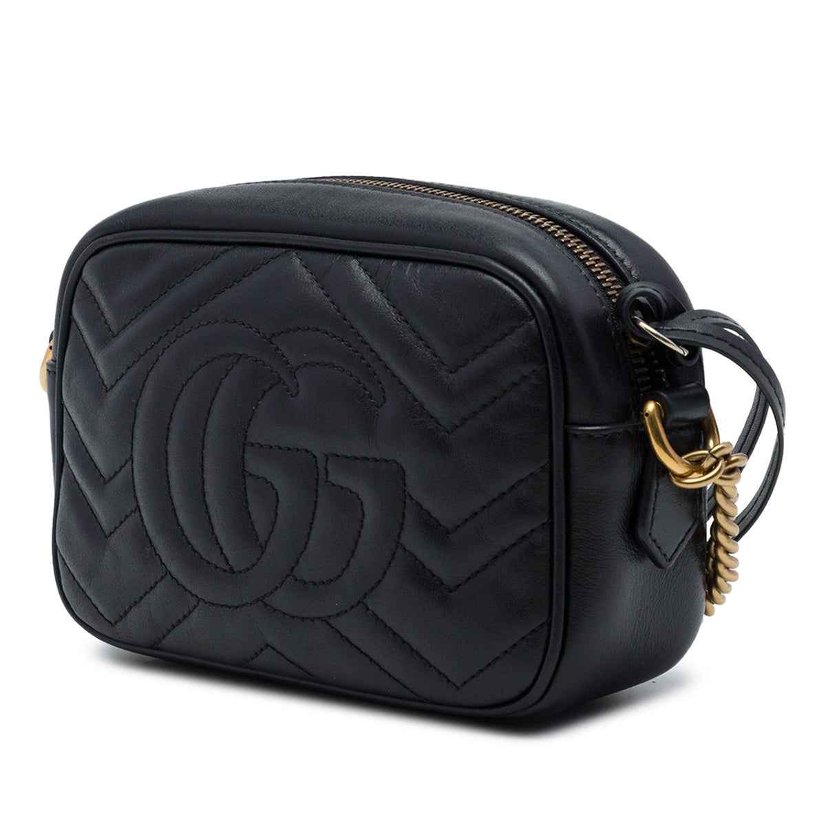 Gucci Mini GG Marmont Matelasse Calfskin Crossbody — Black