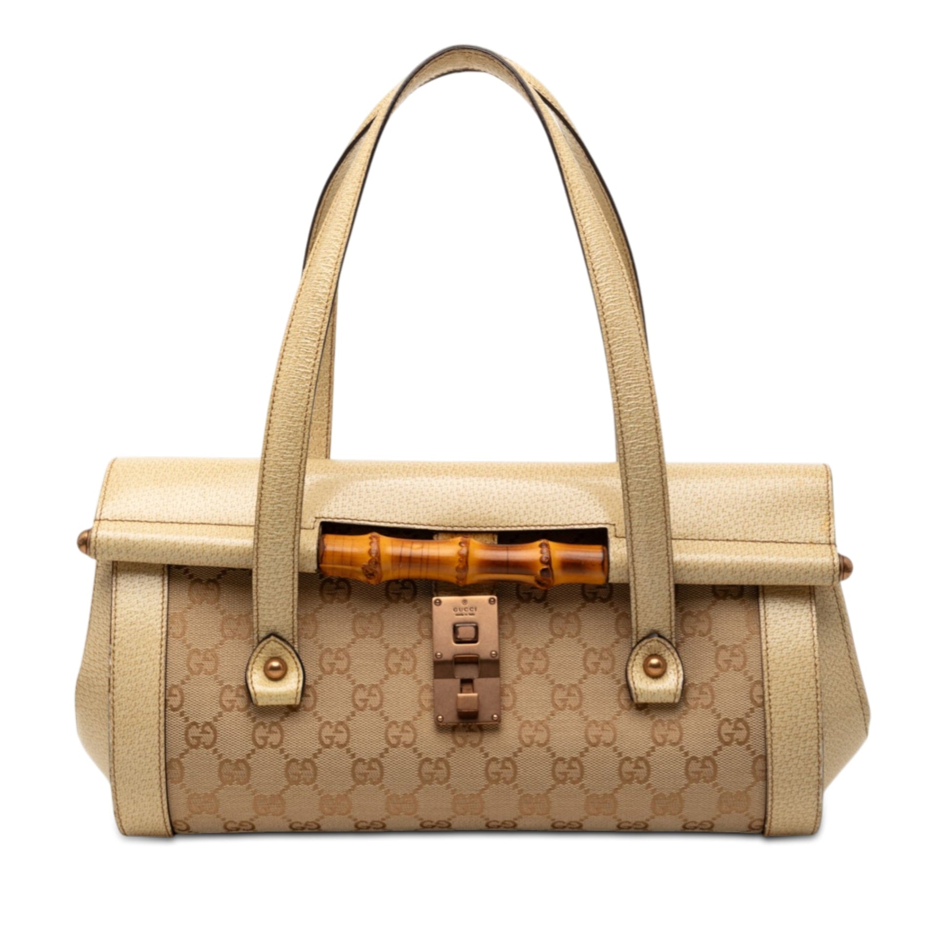 Gucci GG Canvas Bamboo Bullet Shoulder Bag
