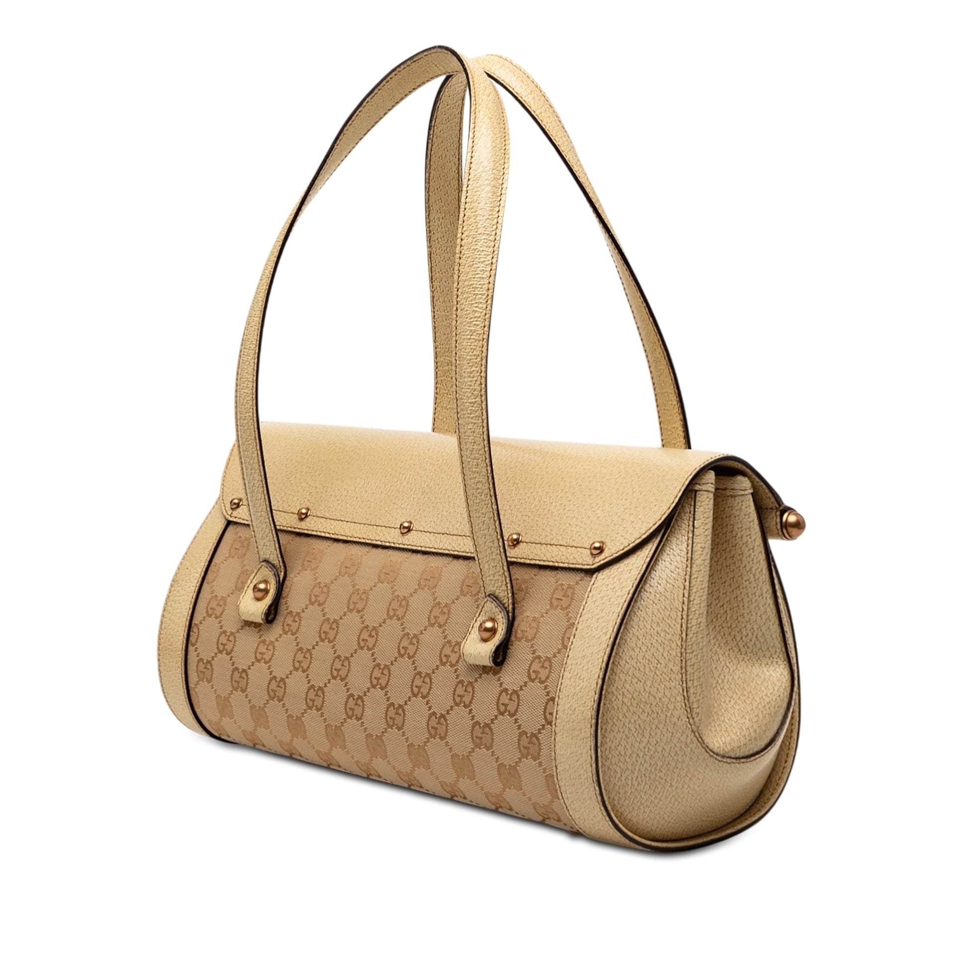 Gucci GG Canvas Bamboo Bullet Shoulder Bag