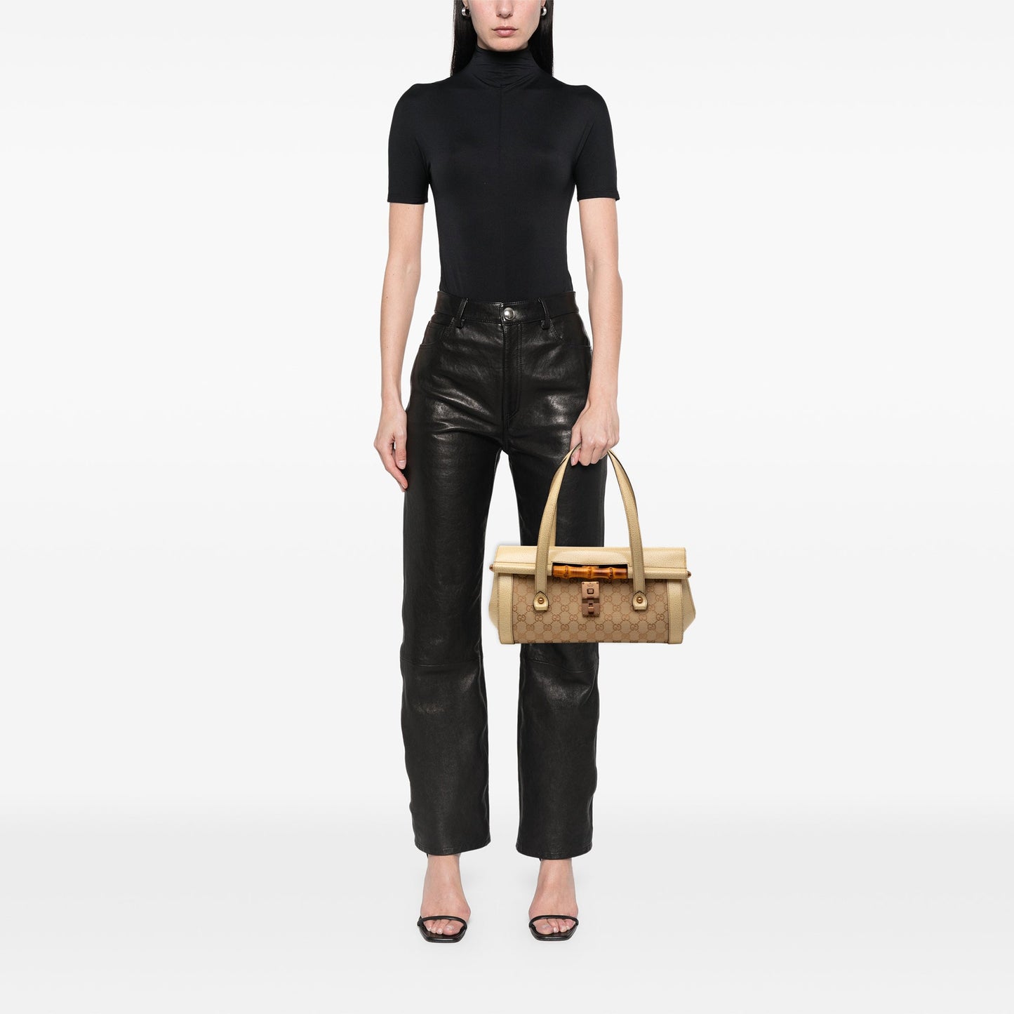 Gucci GG Canvas Bamboo Bullet Shoulder Bag