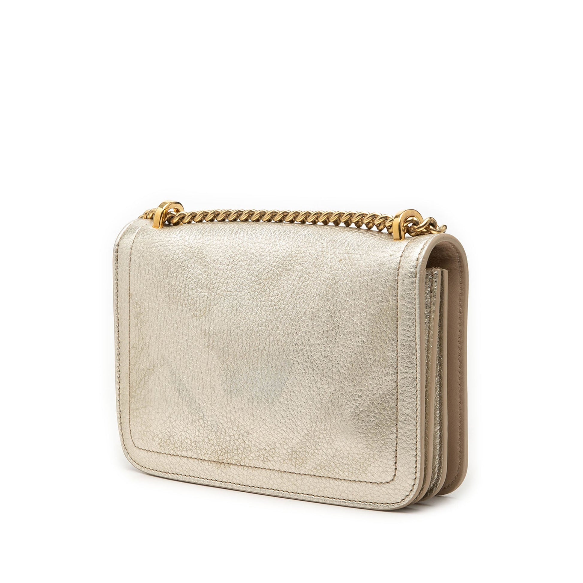 Ferragamo Small Metallic Leather Ginevra Shoulder Bag