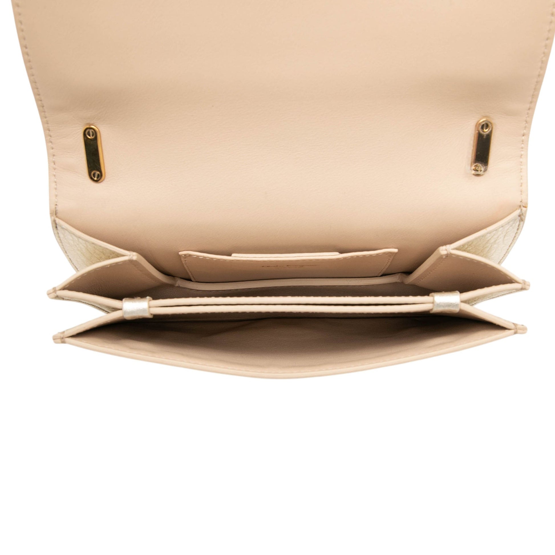 Ferragamo Small Metallic Leather Ginevra Shoulder Bag