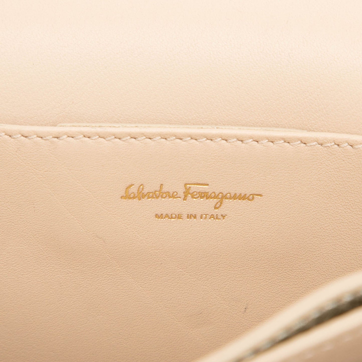 Ferragamo Small Metallic Leather Ginevra Shoulder Bag