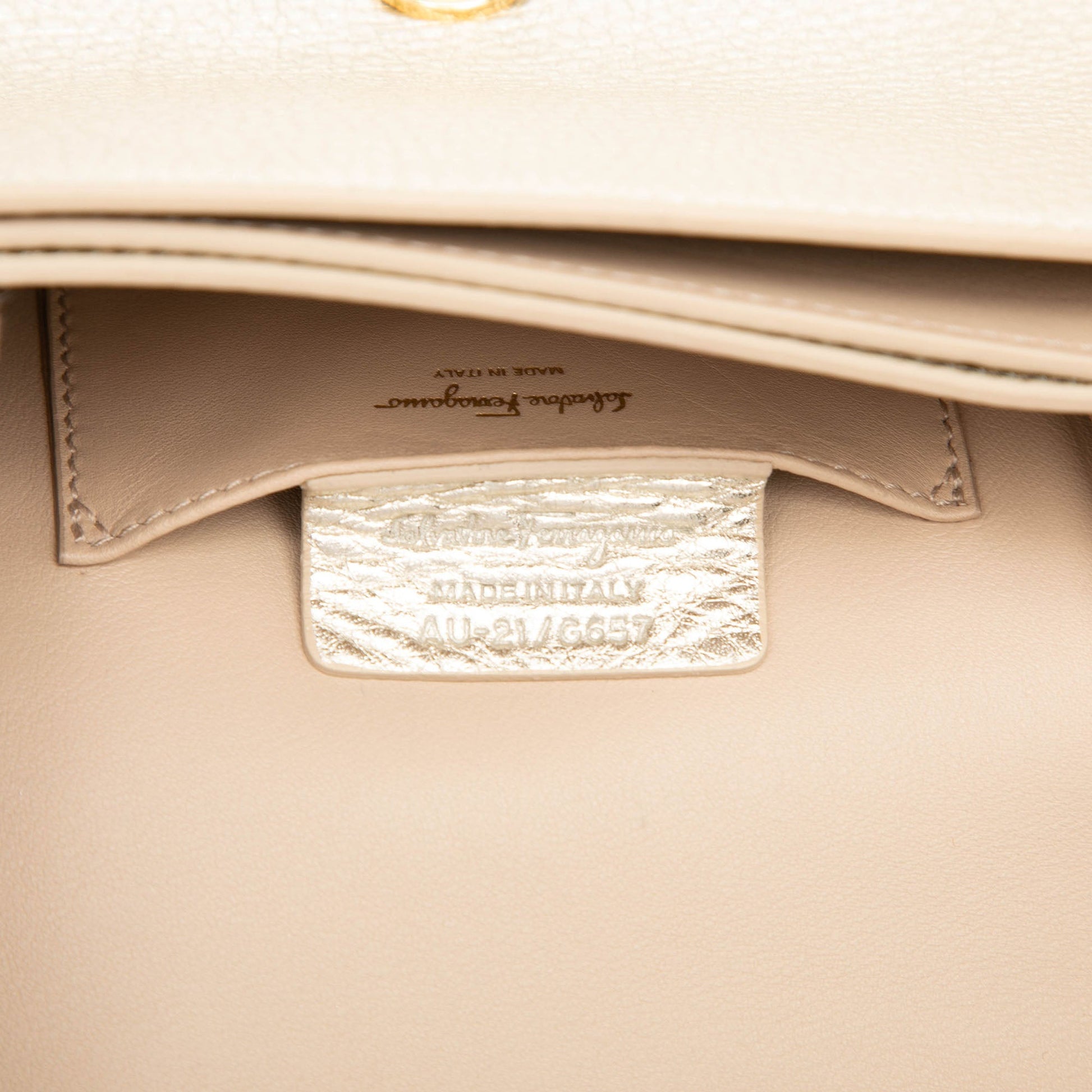 Ferragamo Small Metallic Leather Ginevra Shoulder Bag