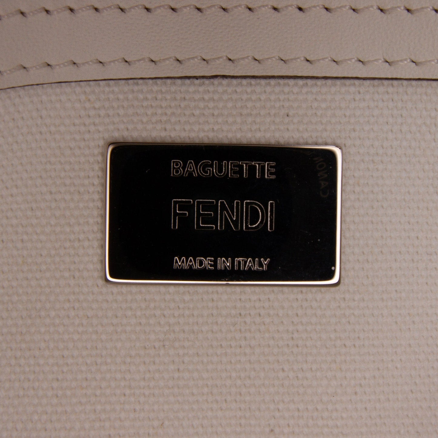 Fendi Zucca Embroidered Canvas Baguette Satchel