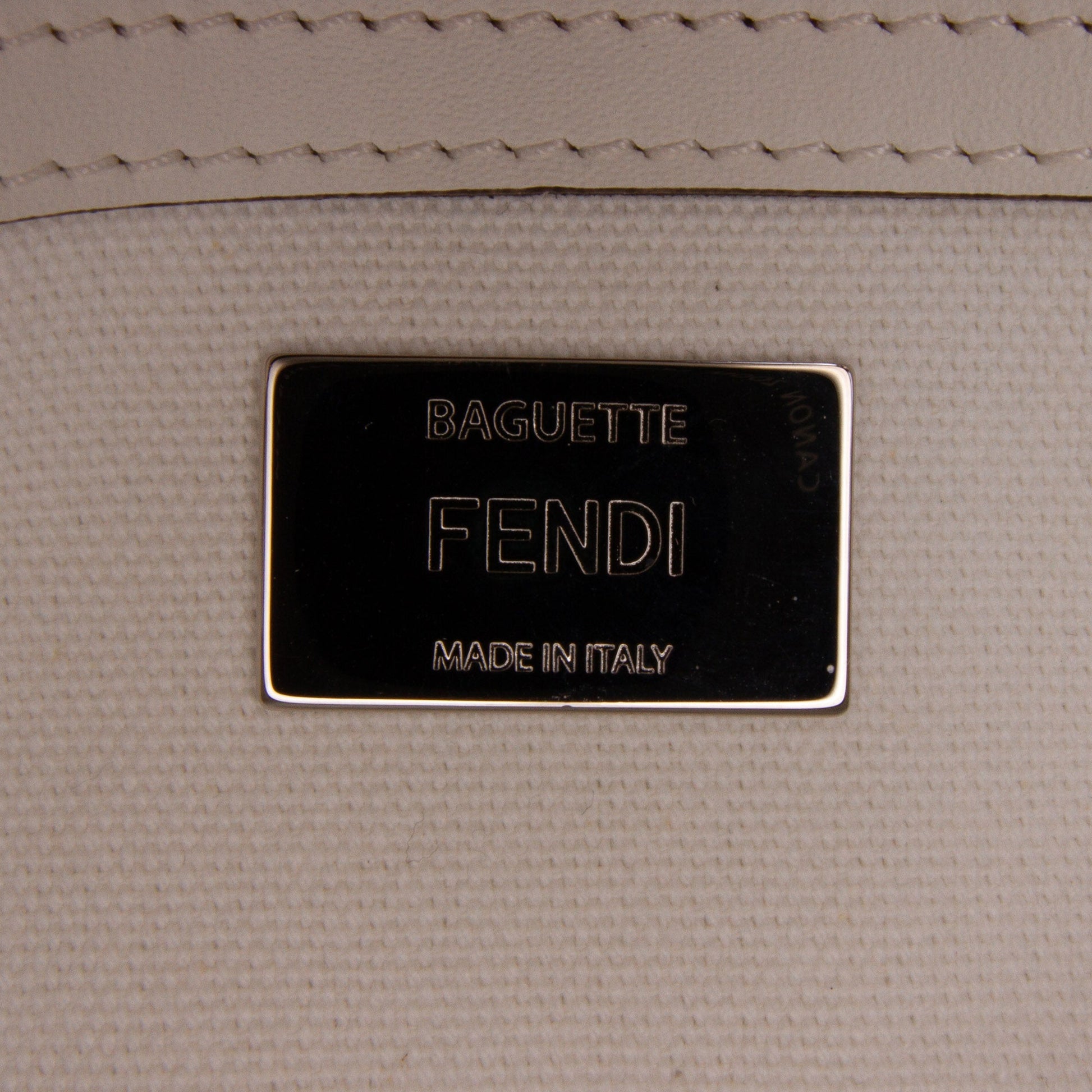 Fendi Zucca Embroidered Canvas Baguette Satchel