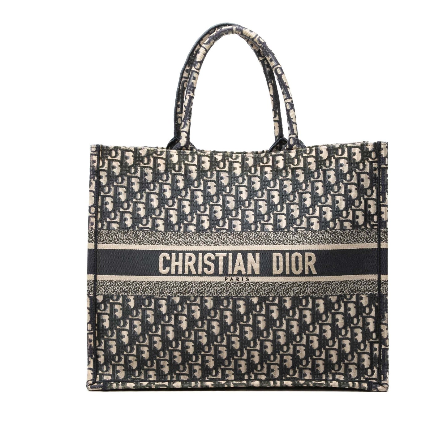 Dior Large Oblique Embroidered Canvas Book Tote