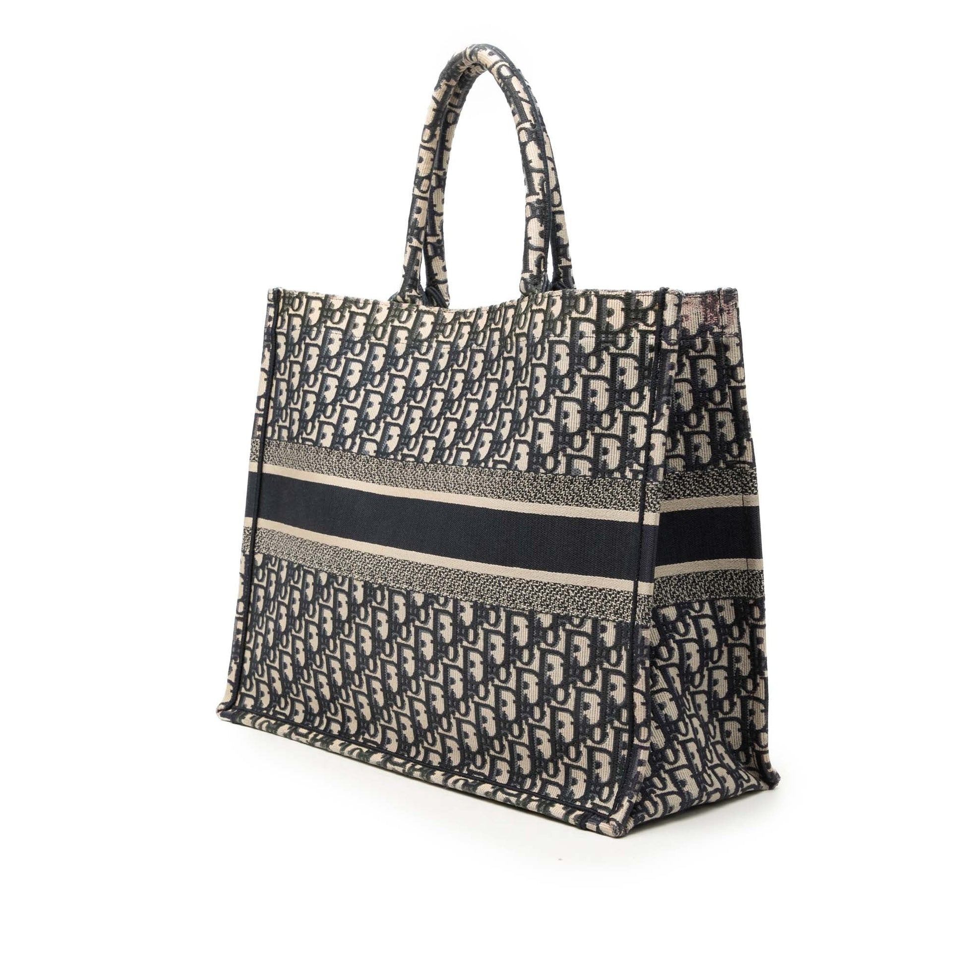 Dior Large Oblique Embroidered Canvas Book Tote