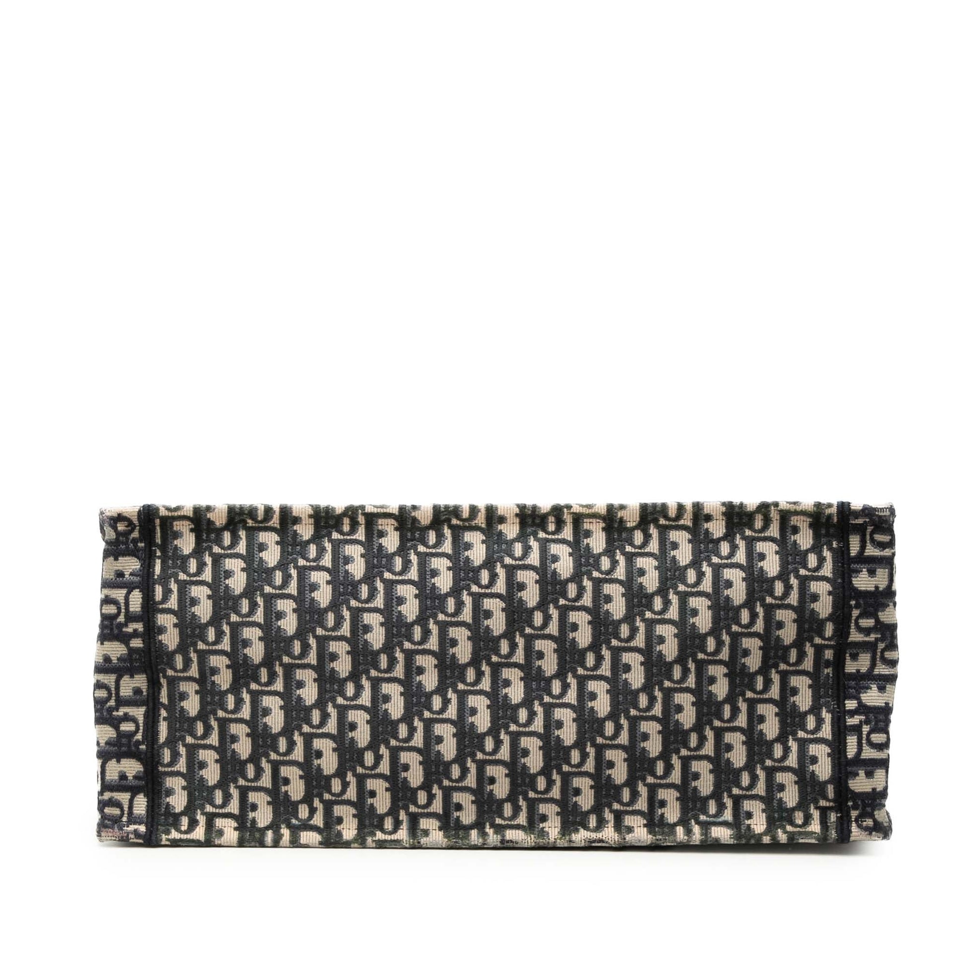 Dior Large Oblique Embroidered Canvas Book Tote