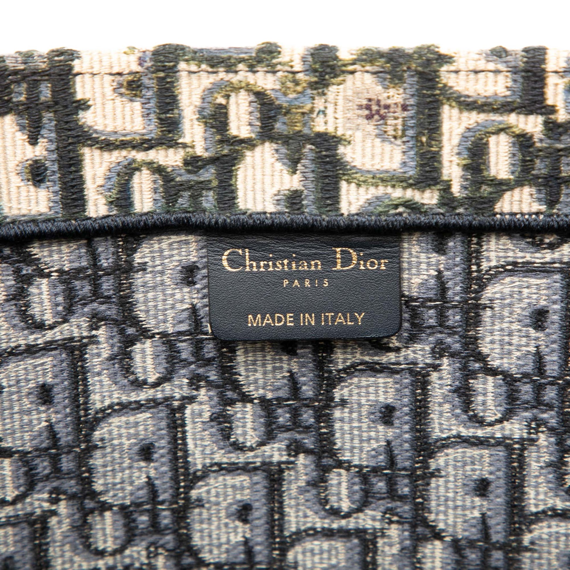 Dior Large Oblique Embroidered Canvas Book Tote