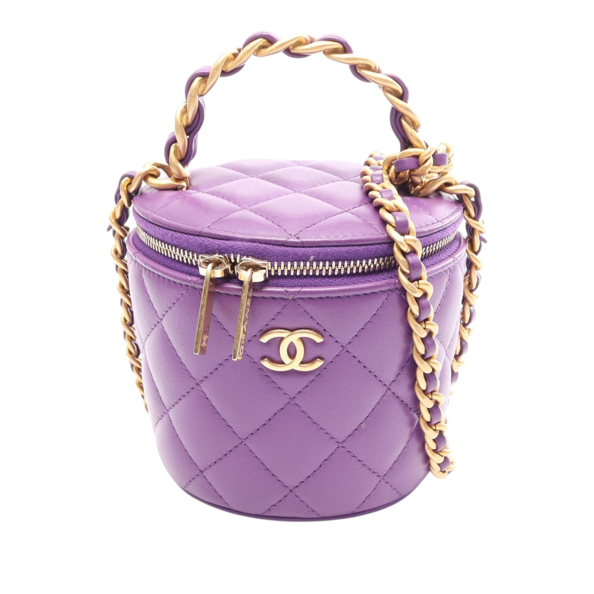 Chanel Quilted Lambskin Afternoon Tea Vanity Case with Chain