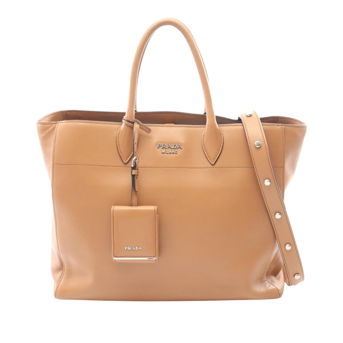 Prada City Calf Satchel — Brown