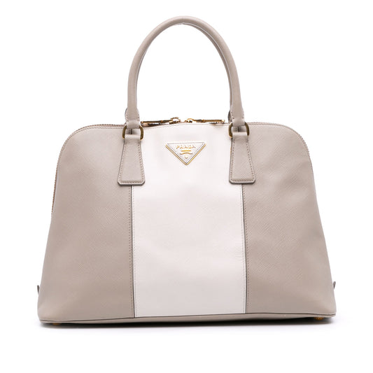 Prada Medium Bicolor Saffiano Lux Promenade Satchel