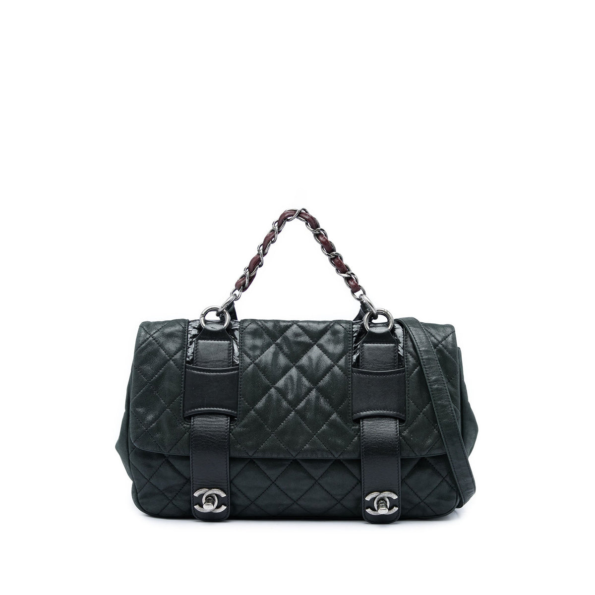 Chanel Quilted Iridescent Calfskin In The Mix Messenger Flap — Gray