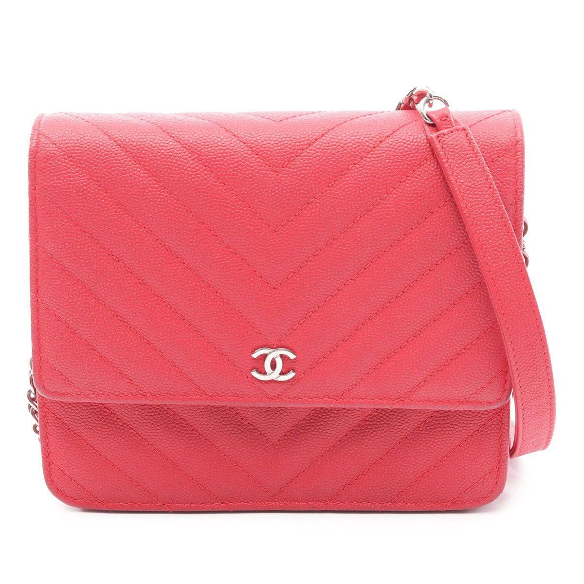 Chanel Chevron Caviar Boy Wallet on Chain
