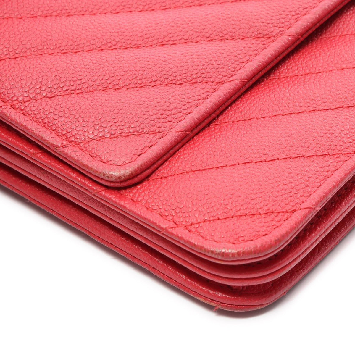 Chanel Chevron Caviar Boy Wallet on Chain