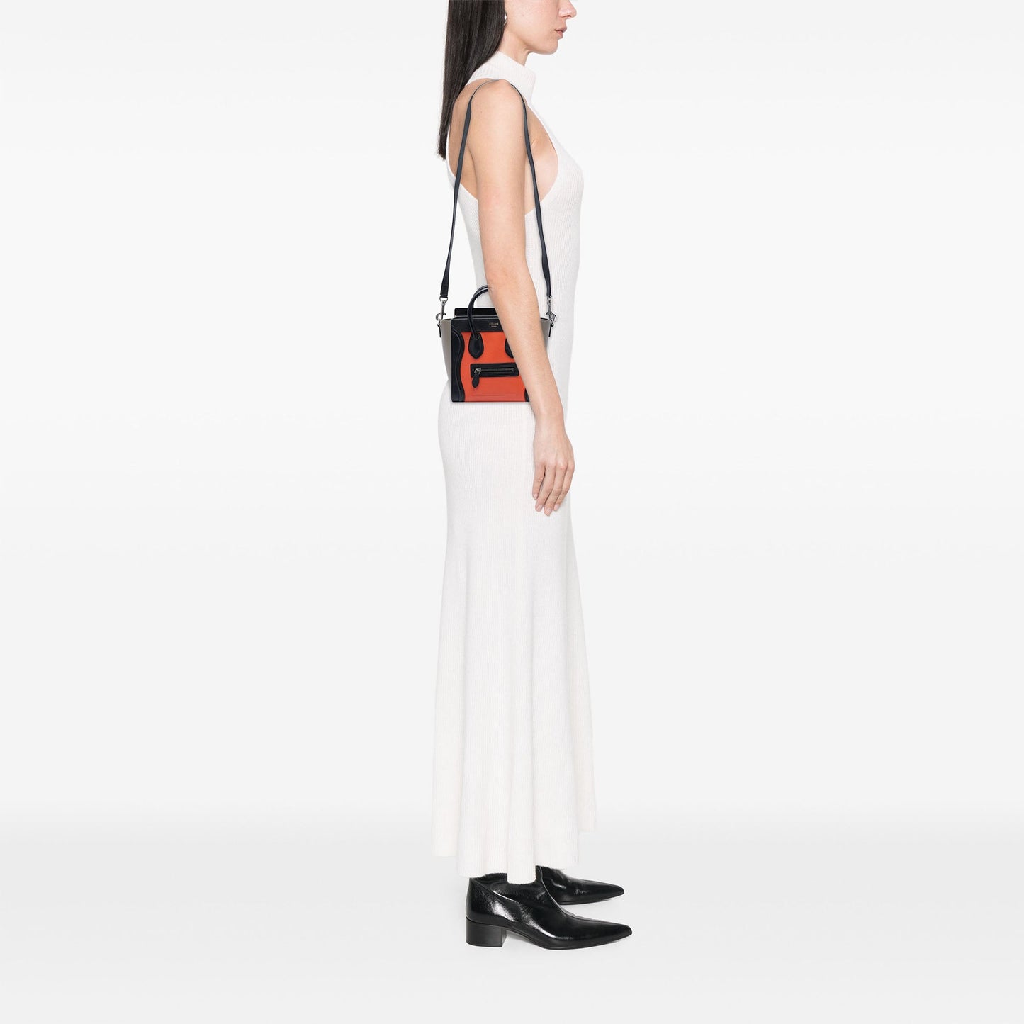 Celine Nano Tricolor Leather Luggage Tote