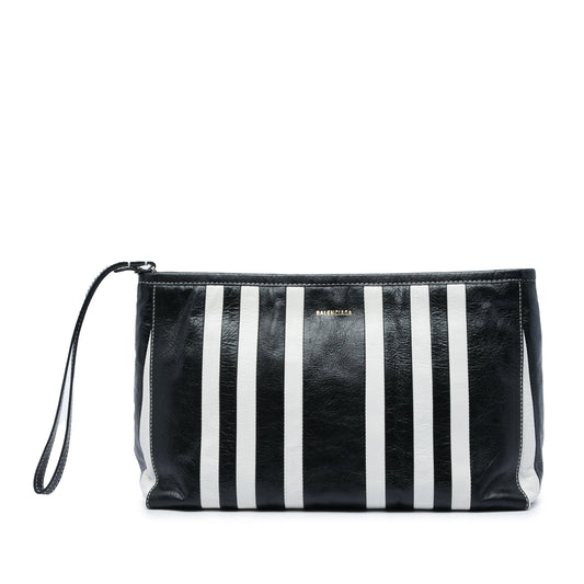 Balenciaga Large Lambskin Striped Barbes Z Pouch