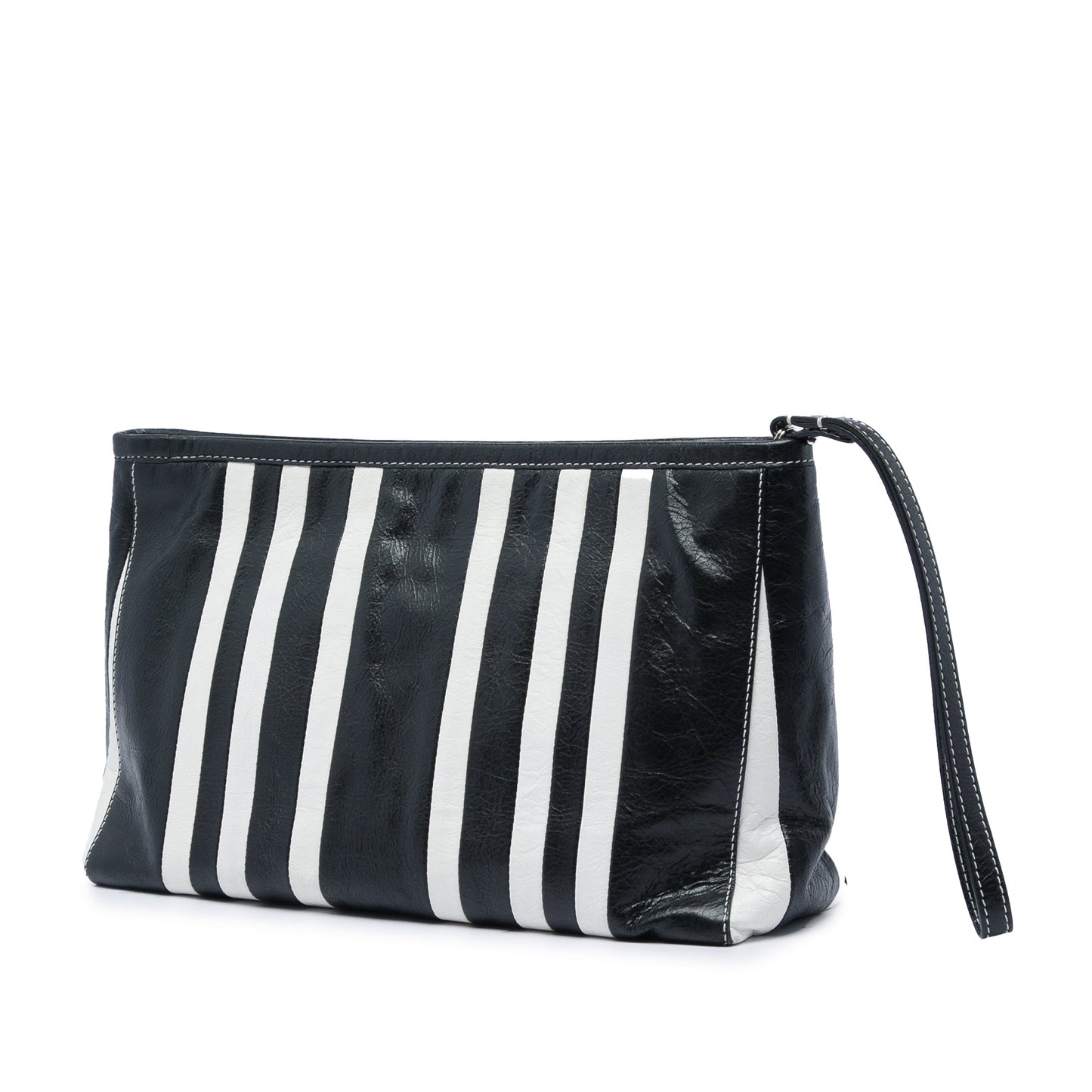 Balenciaga Large Lambskin Striped Barbes Z Pouch
