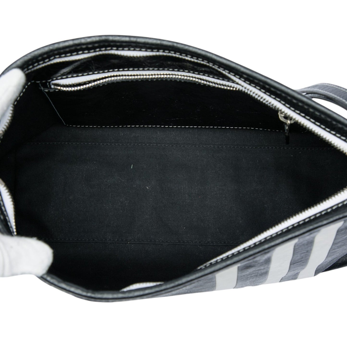 Balenciaga Large Lambskin Striped Barbes Z Pouch