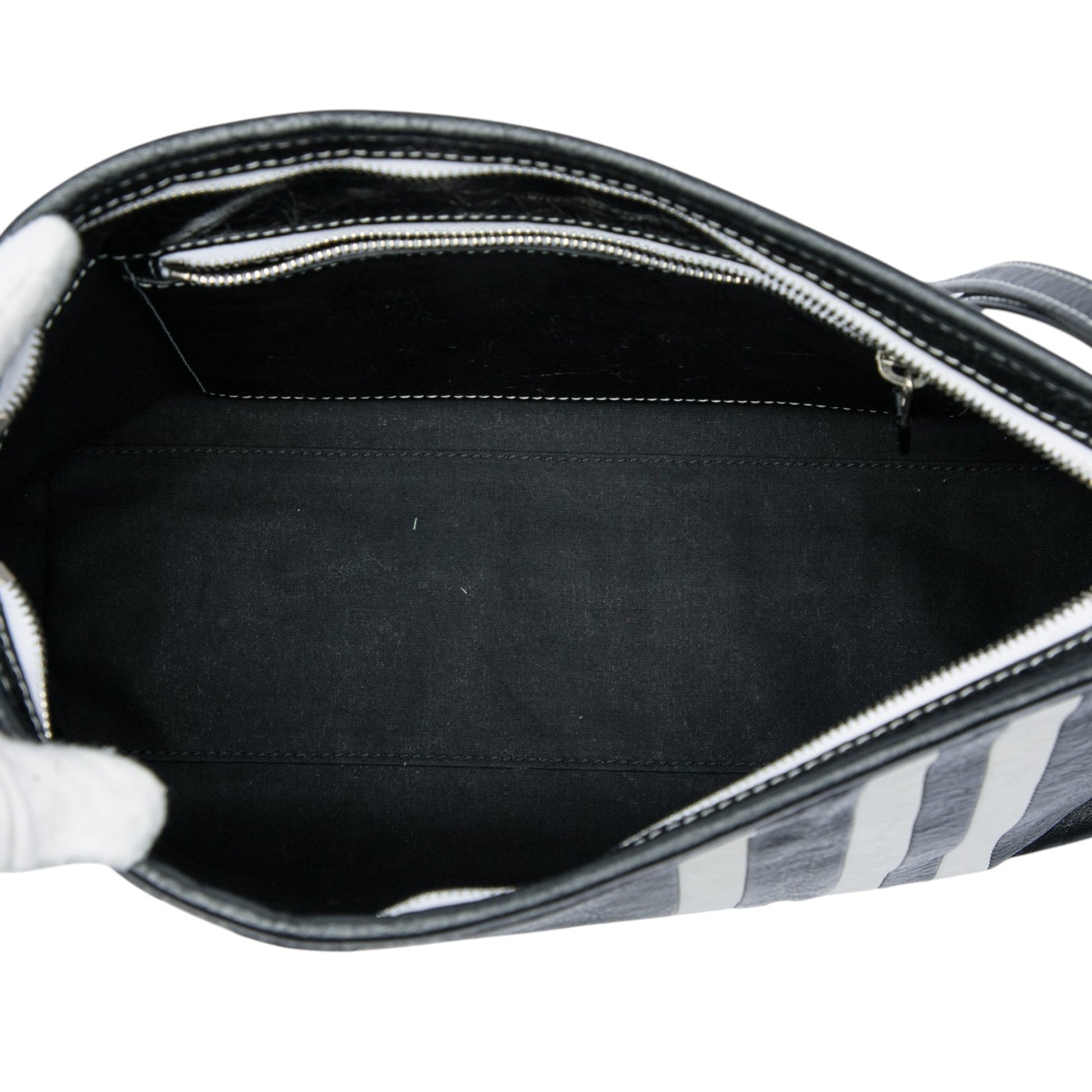 Balenciaga Large Lambskin Striped Barbes Z Pouch