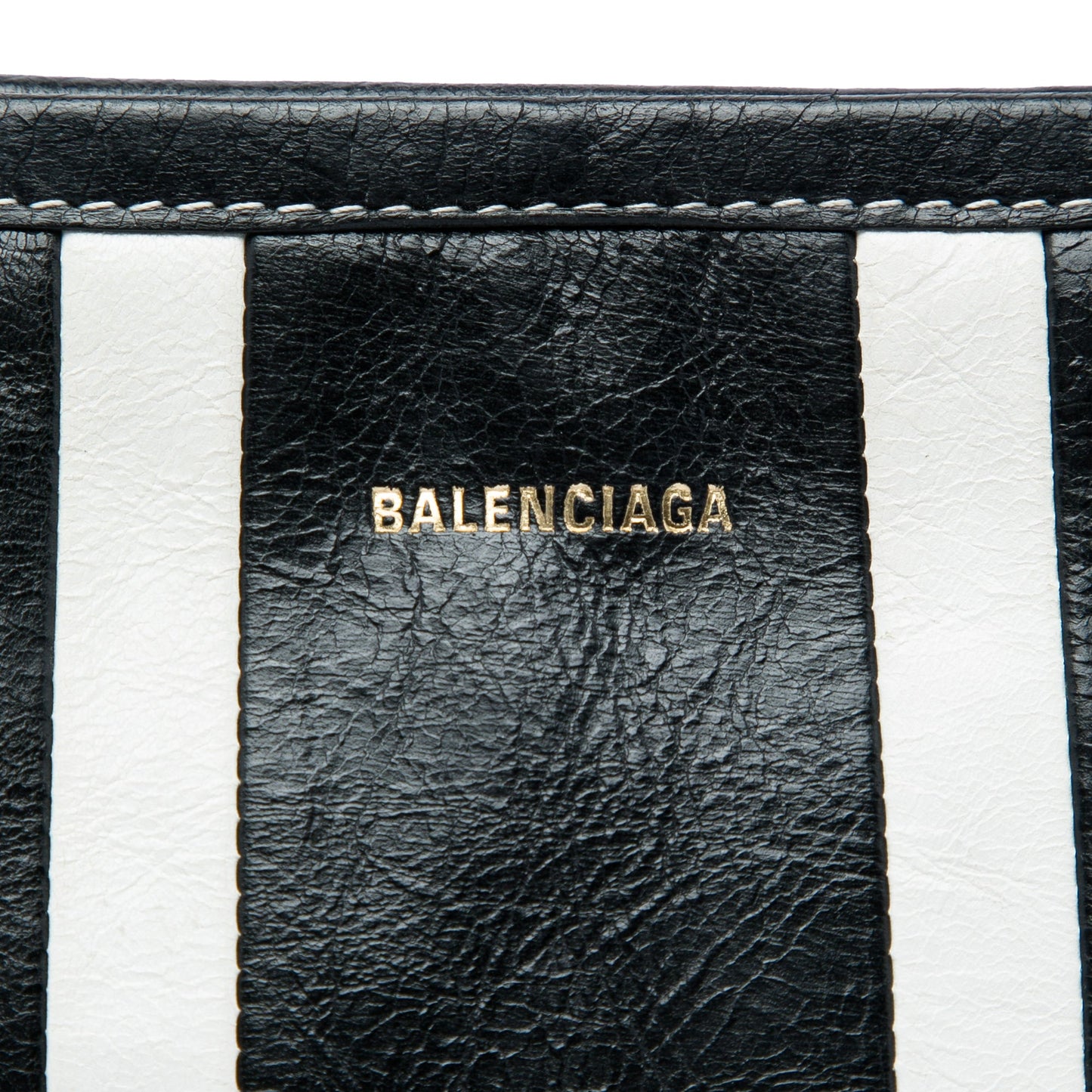 Balenciaga Large Lambskin Striped Barbes Z Pouch