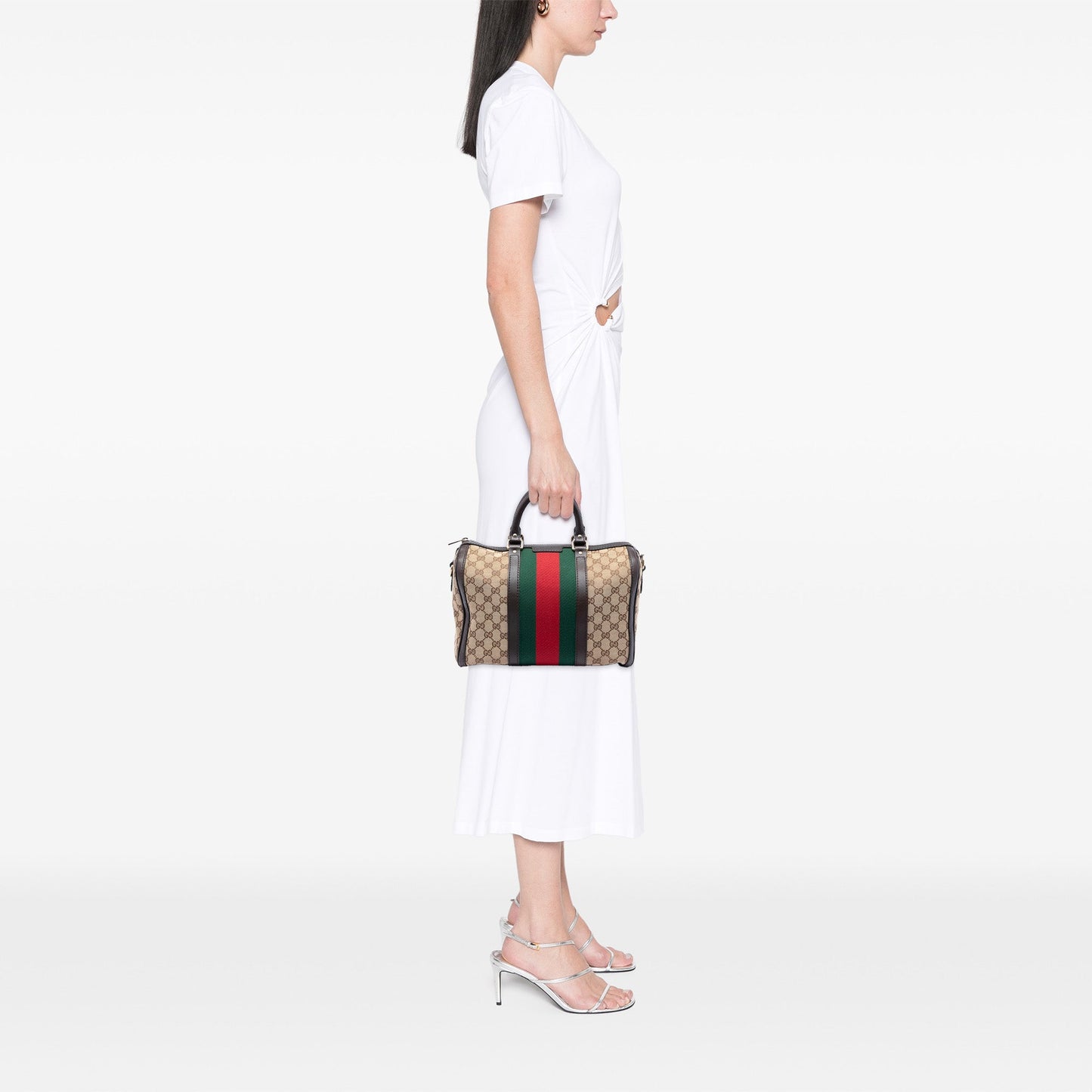 Gucci Medium GG Canvas Web Joy Boston Bag