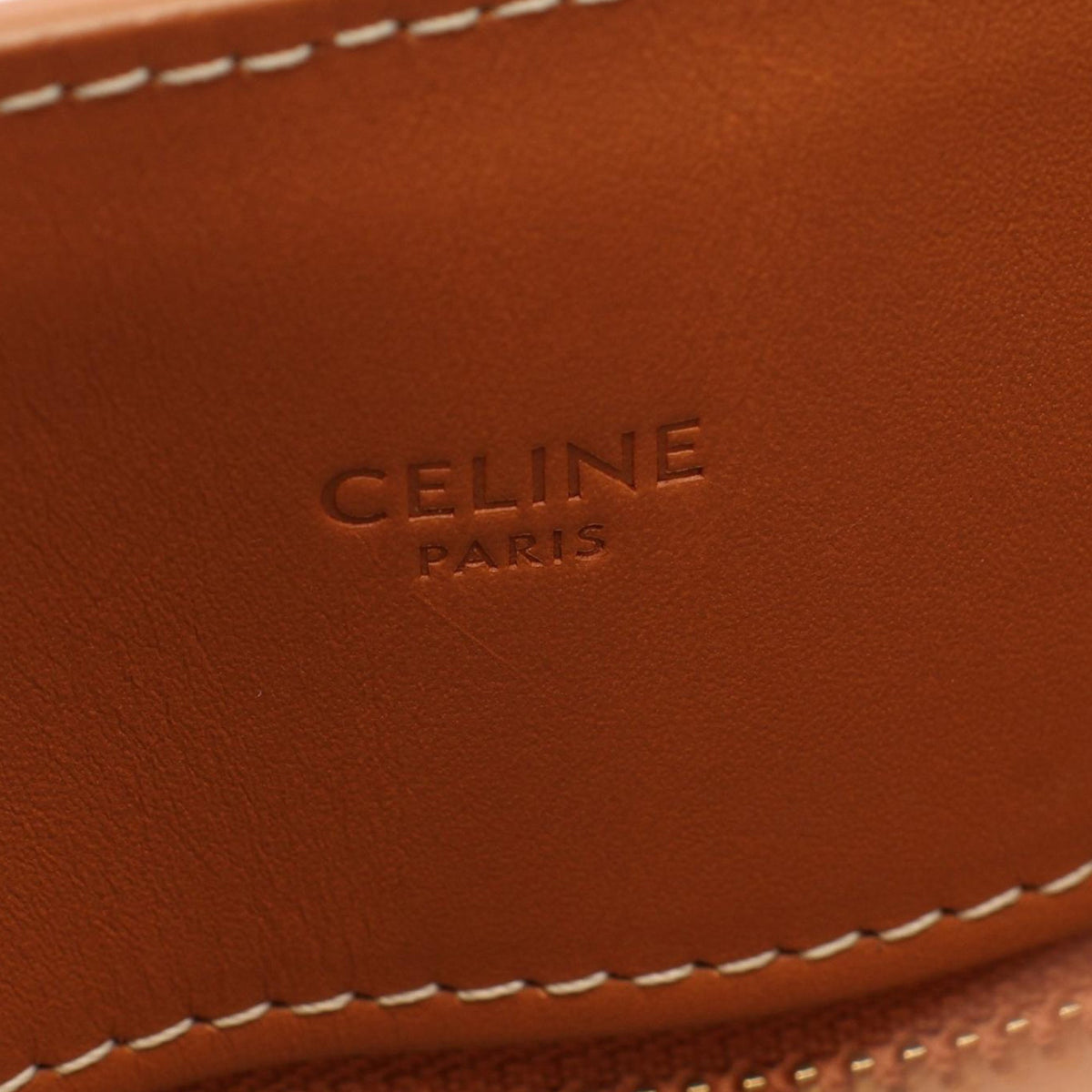 Celine Small Canvas Vertical Cabas Satchel — Brown