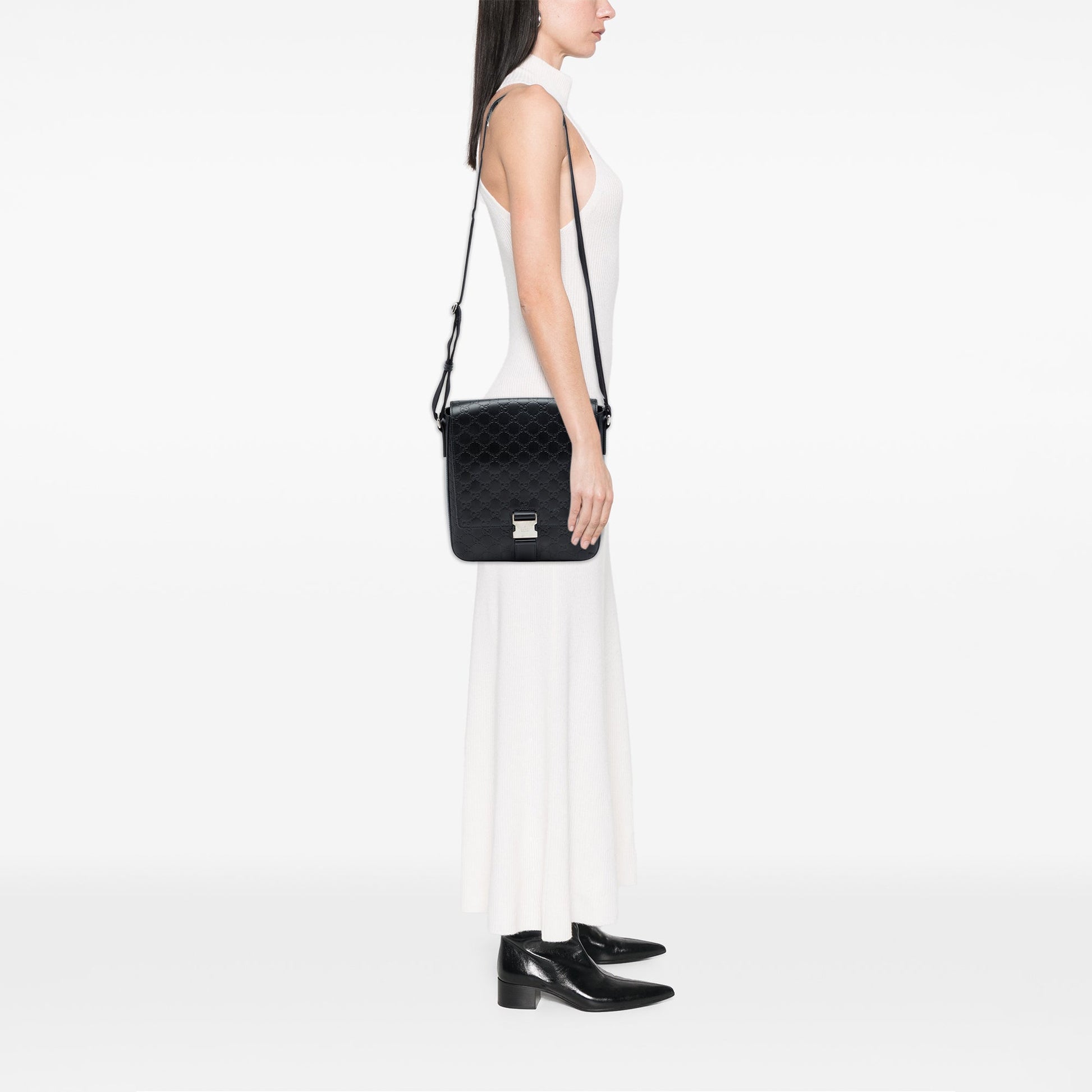 Gucci Guccissima Flap Messenger Bag