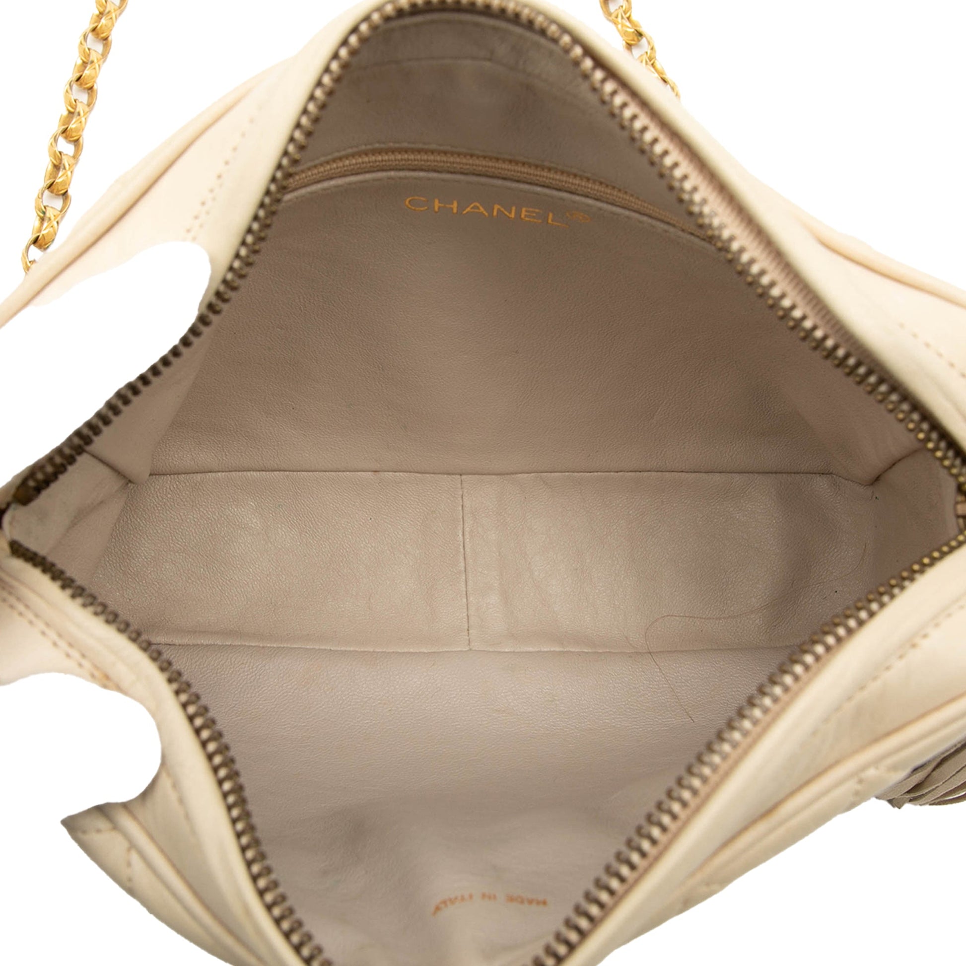 Chanel CC Quilted Lambskin Tassel Crossbody Bag