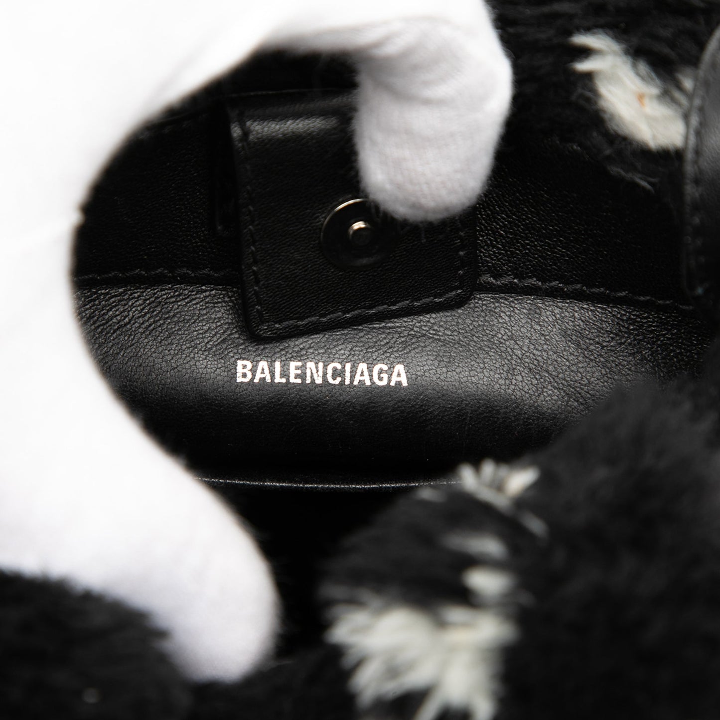Balenciaga Faux Fur Logo Everyday Phone Holder